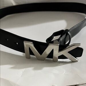 Michael Kors Black Belt with Silver Logo